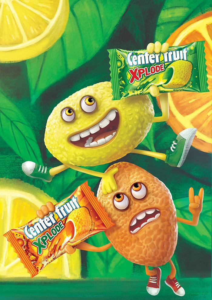 center fruit poster illustration